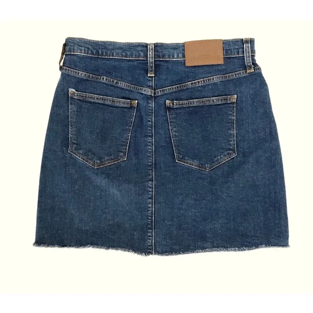 J. CREW MERCANTILE RAW HEM DENIM SKIRT SIZE 6 NWOT